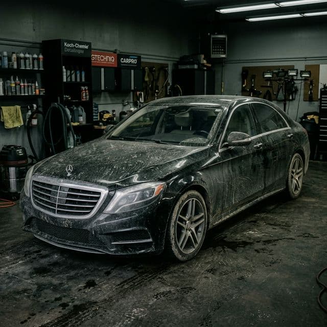 Dirty car exterior before ceramic coating